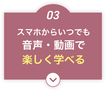 スマホからいつでも音声・動画で楽しく学べる
